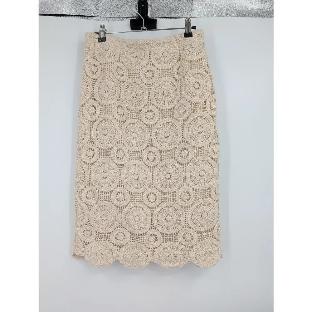Crochet Midi Skirt Small Boho Bohemian Hippie Coachella Festival Cottagecore